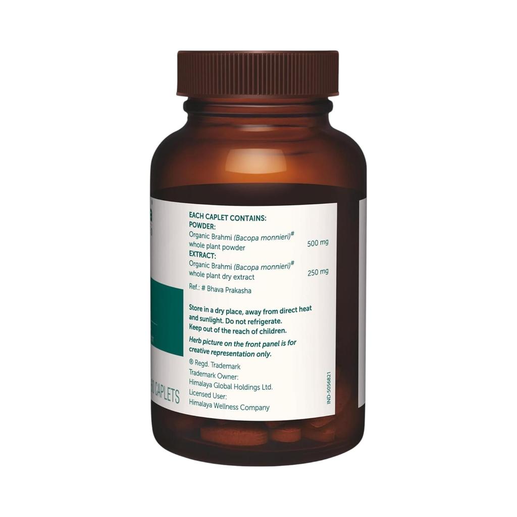 Himalaya Organic Brahmi Caplets For Memory Focus Mental Alertness Positive Mood 60 Veg Capsules