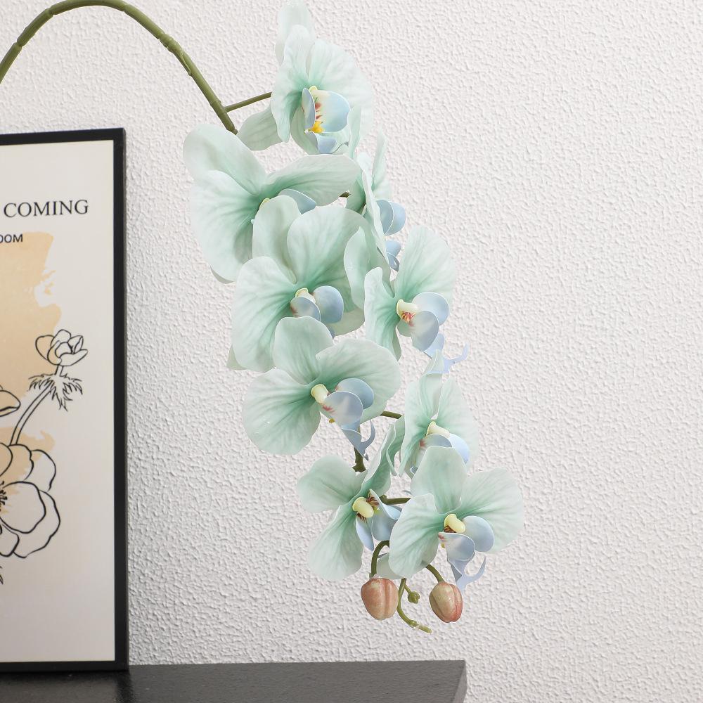 Premium 9-Head French Phalaenopsis Orchid Artificial Flower, Tactile Film, Home Decor, Vase Arrangement, Shooting Prop