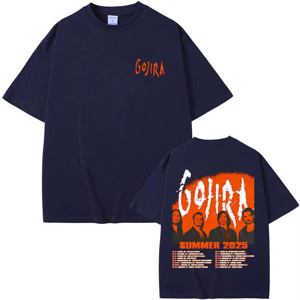 Metal Band Gojira Summer Tour 2025 T-shirts Men Women Fashion Vintage Rock T-shirts Male Cotton Oversized T Shirt 90s Streetwear