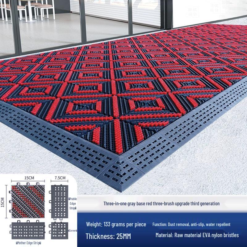 Three-in-One Anti-Slip Entrance Mat for Hotels and Malls