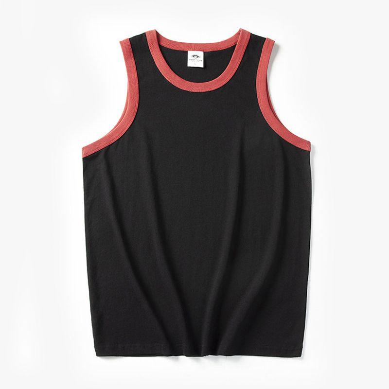 American-Style Fitness Tank Top for Men, Cotton Workout Vest for Summer, Foreign Trade Men's Basketball Sleeveless T-Shirt