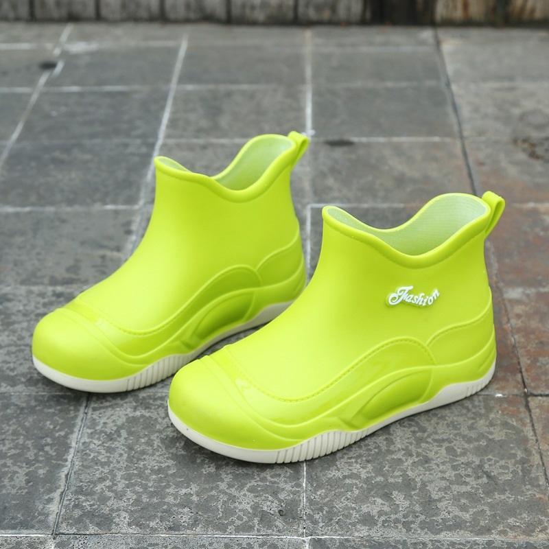 Women's Fashion Casual Anti Slip Waterproof Wear Resistant Midsole Rain Shoes Lightweight Rubber Shoes