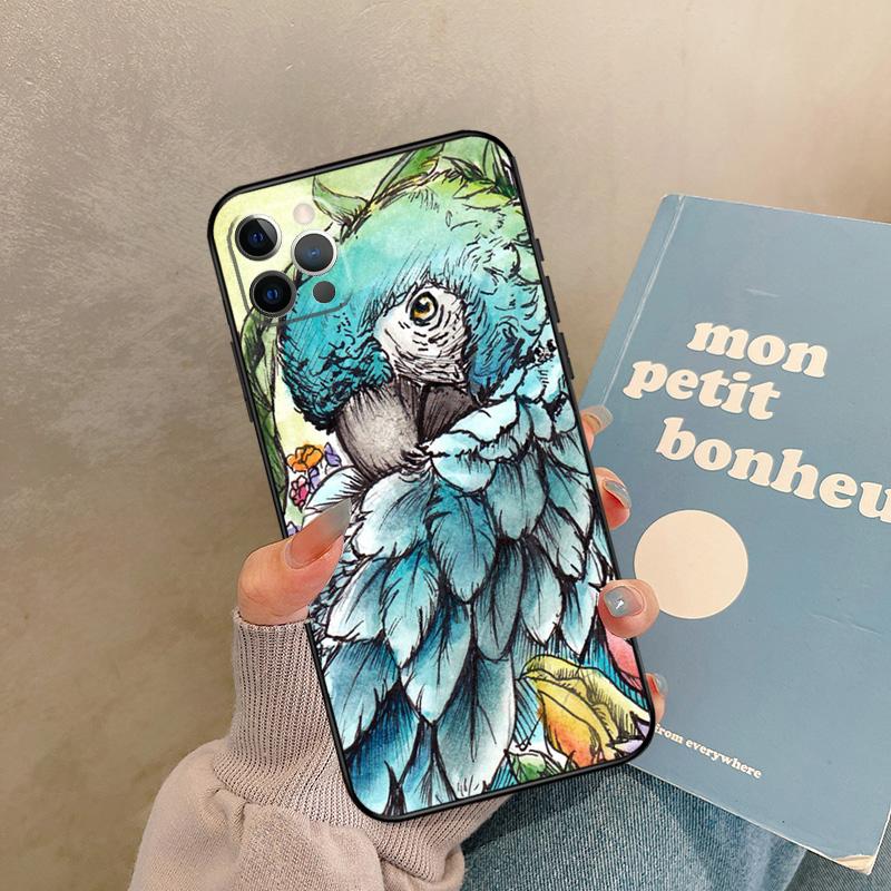 Colorful Parrots Case For iPhone 17 Air 15 14 13 12 11 16 Pro Max 13 mini XR 15 16 Plus 16e Back Cover Shell
