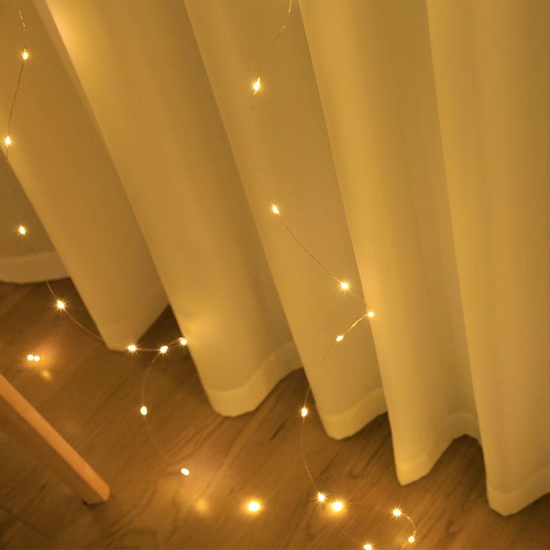 USB Remote-Controlled LED Copper Wire Curtain Fairy Lights – Holiday & Room Decoration with Eight Modes