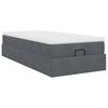 Ottoman Bed with Mattress Dark Grey 90x200 Cm Velvet