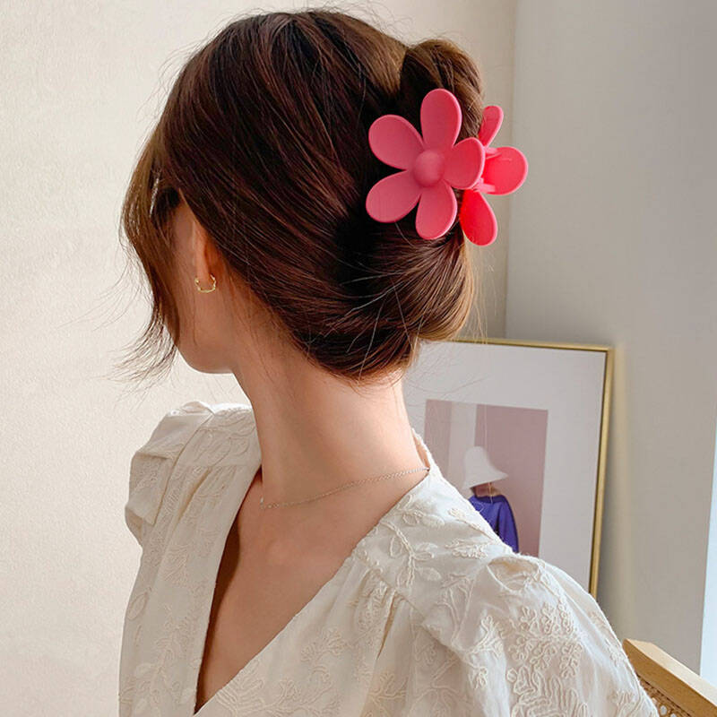 Fashion Flower Hair Claws Clips For Women Girls Sweet Large Hair Clip Clamp Ponytail Hairpins Hawaiian Hair Accessories Headwear