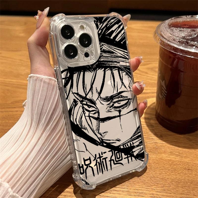Jujutsu Kaisen Clear Phone Case For iPhone 17 Air 16 e 15 14 13 12 11 Pro Max Plus Mini SE 2020 2022 Soft Shockproof Cover Choso