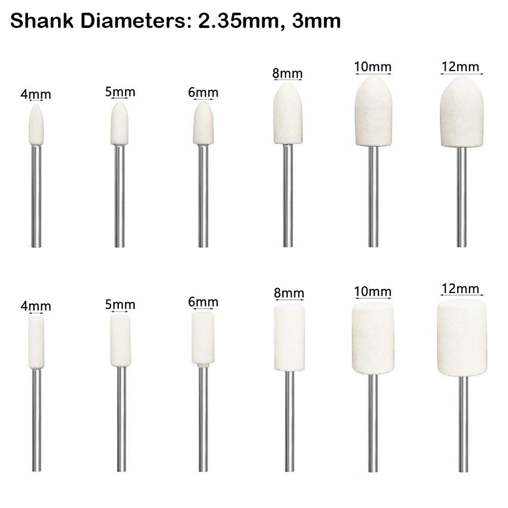 Watch Polishing 2.35/3mm Shank Wool Felt Polishing Cashmere Multiple Sizes Polishing Wheel Cashmere Polishing For Dremel