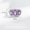 Silve Gorgeous Shiny Stone Purple Zircom Ring For Women Engagement Wedding High Quality Fine  Copper Jewelry