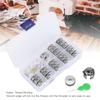 36pcs Metal Bobbins Sewing Machine Bobbin Set Aluminium Silver Sewing Machine Bobbin Plastic Storage Box