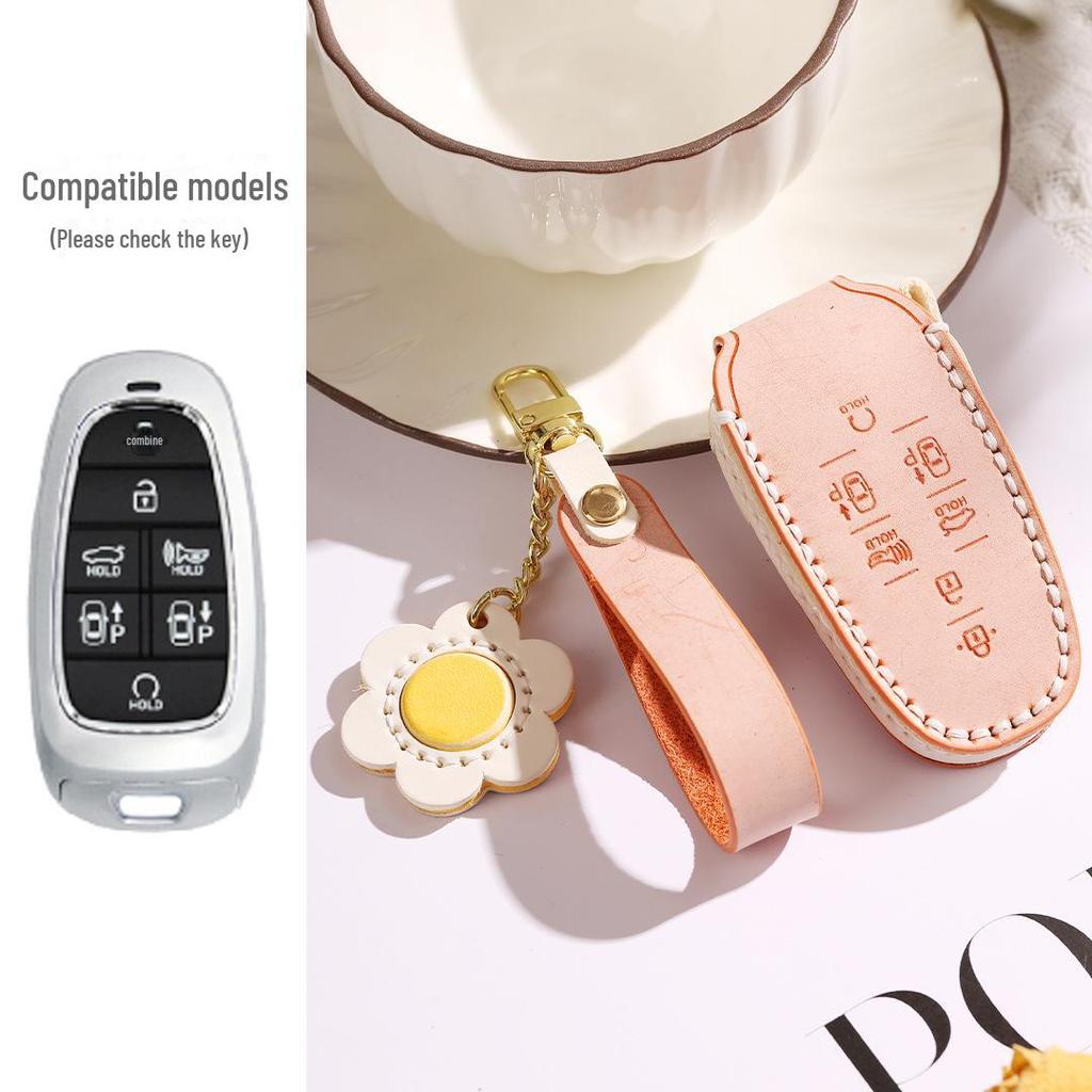 Genuine Leather Key Cover for Hyundai Sonata (7-button) & Tucson (5-button)