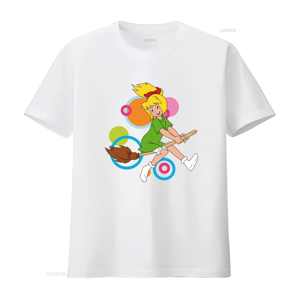 Bibi Blocksberg z Nadrukiem Miotły Damska Koszulka Cartoon Modny Design vintage Prana Stylowe ubrania designerskie Rozciągliwa