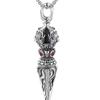 Copper Silver-Plated Vajra Pendant Necklace Vintage Unisex Bohemian Jewelry Men Women Couples