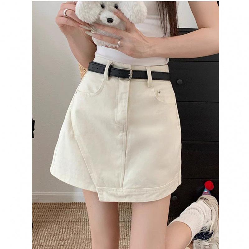 Plus Size Women s High Waist Irregular Denim A-line Skirt Plus Size 4XL
