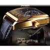 Forsing Men's Fashion Casual Square Hollow Out Mechanical Watch