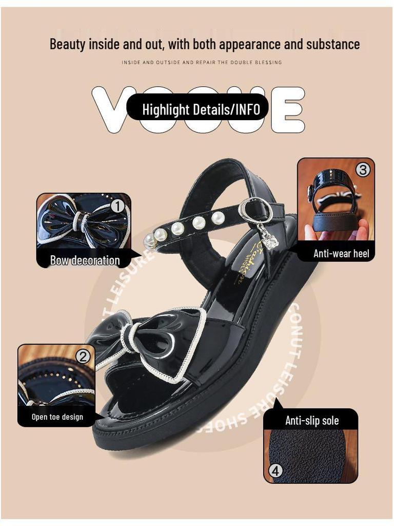 2025 Summer Soft Sole Korean Style Princess Sandals for Girls