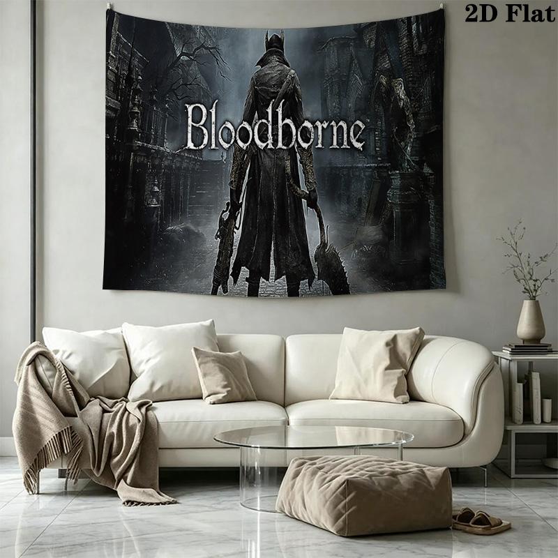 Bloodborne Wall Tapestry Aesthetic Wall Hanging Printed Fabric Blanket Decorative Tapestries for Bedroom Living Room Home Decor