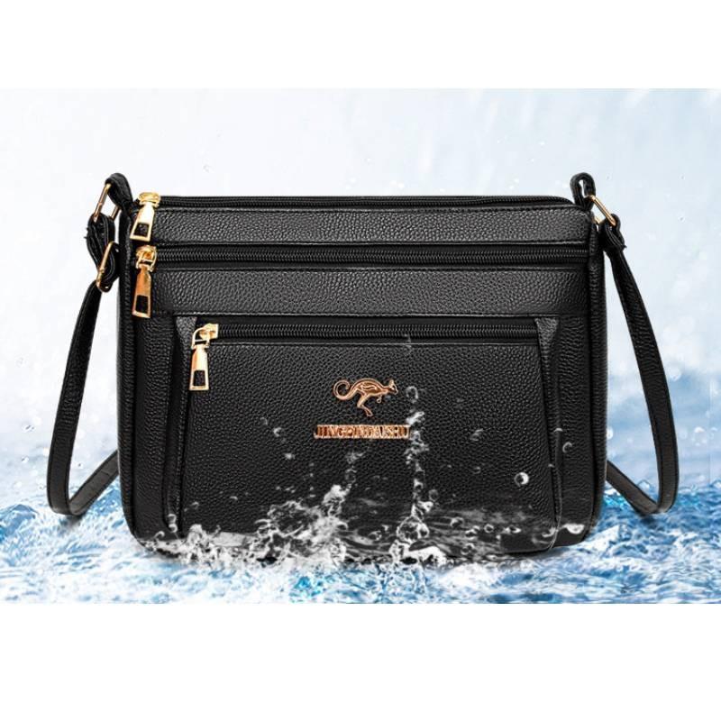 

Женская сумка через плечо с узором кенгуру, черная, декоративные сумки золотой