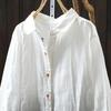 Women's Autumn Double Layer Cotton Long Sleeve Shirt - Solid Color, Casual, Slimming Design