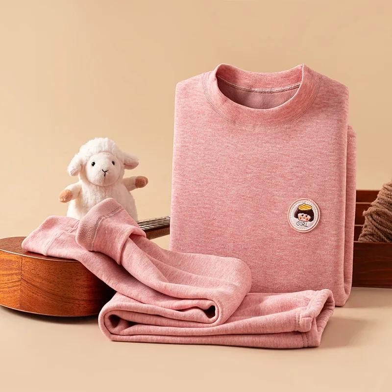 Boys Girls Thermal Underwear Set Autumn Winter Fleece Thick Warm Infant Long Johns Soft Teen Clothes 1-18 Years Kids Loungewear