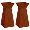 Column Planter 2 Pcs Silver 35 X 35 X 73 Cm