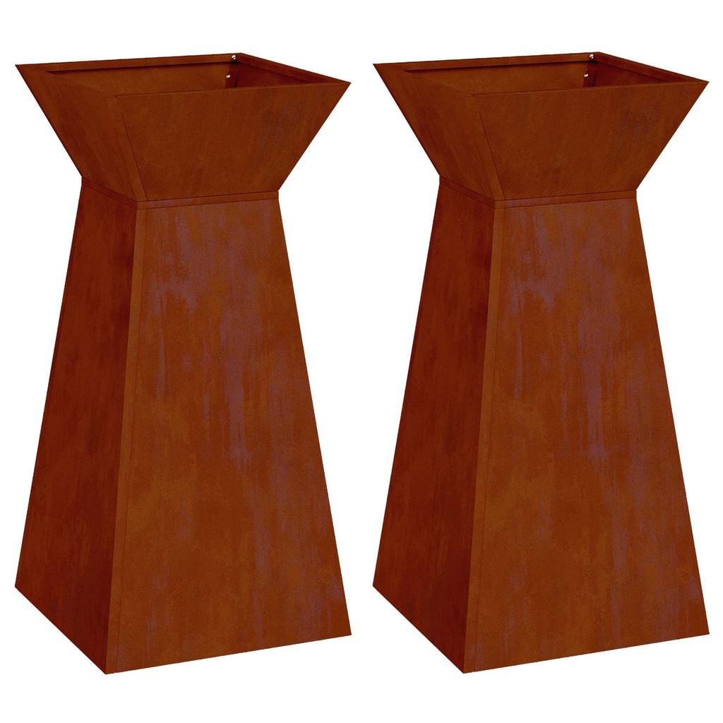 Column Planter 2 Pcs Silver 35 X 35 X 73 Cm