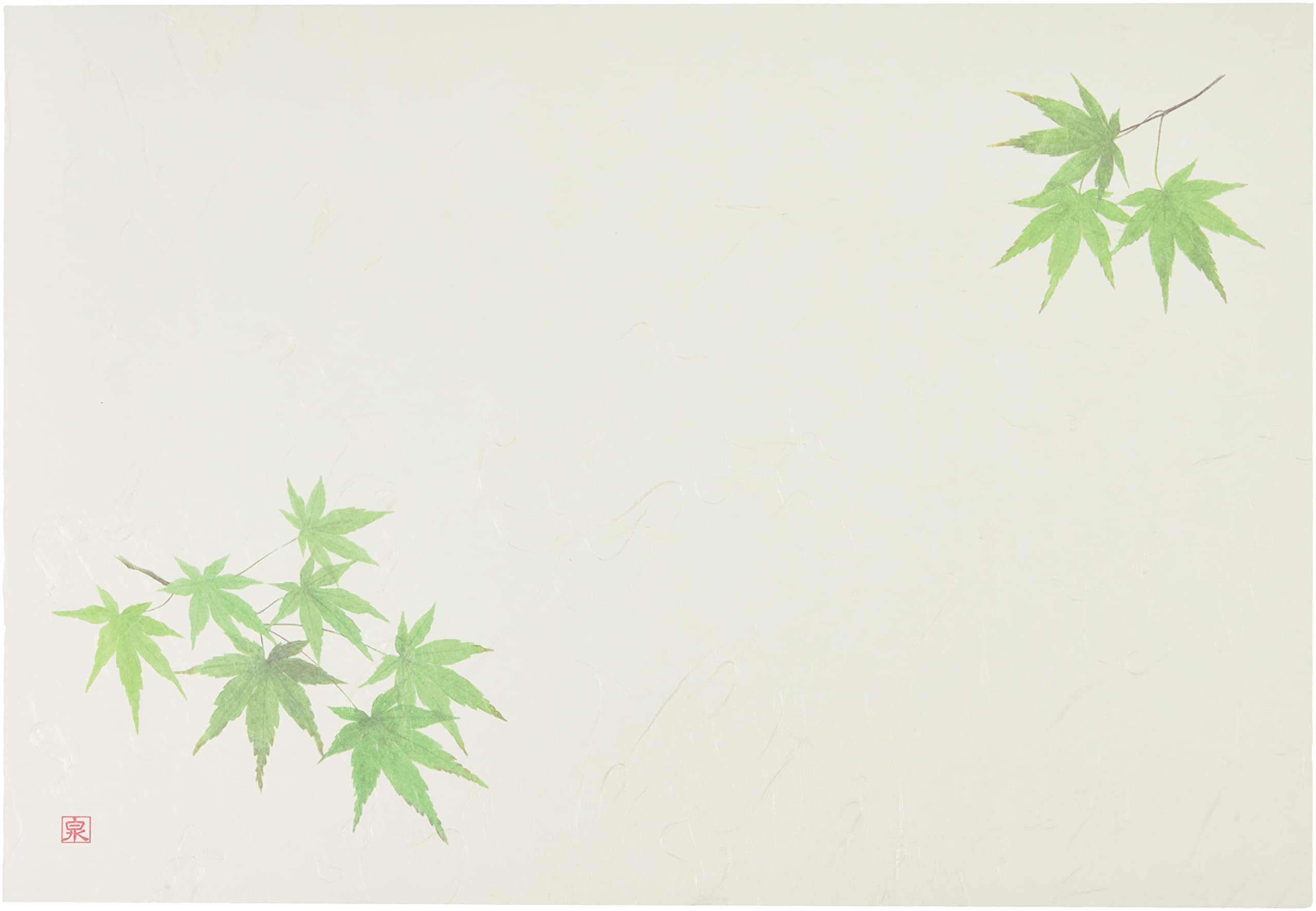 

Wakaizumi Lacquerware Washi Mat, 1.5-inch Long Table Mat, Cloud Pattern (100 Sheets), Green Maple B-26-99