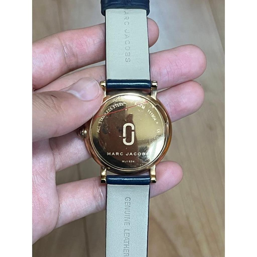 Used MARC JACOBS watch navy leather belt