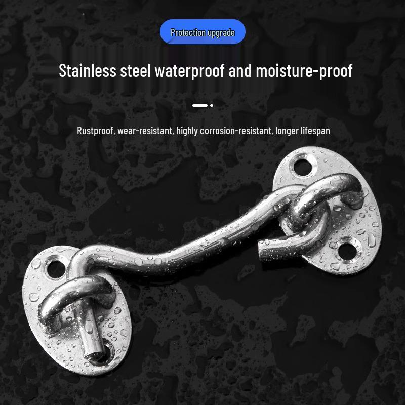 Stainless Steel No-Drill Anti-Theft Sliding Door Latch for Bathroom
