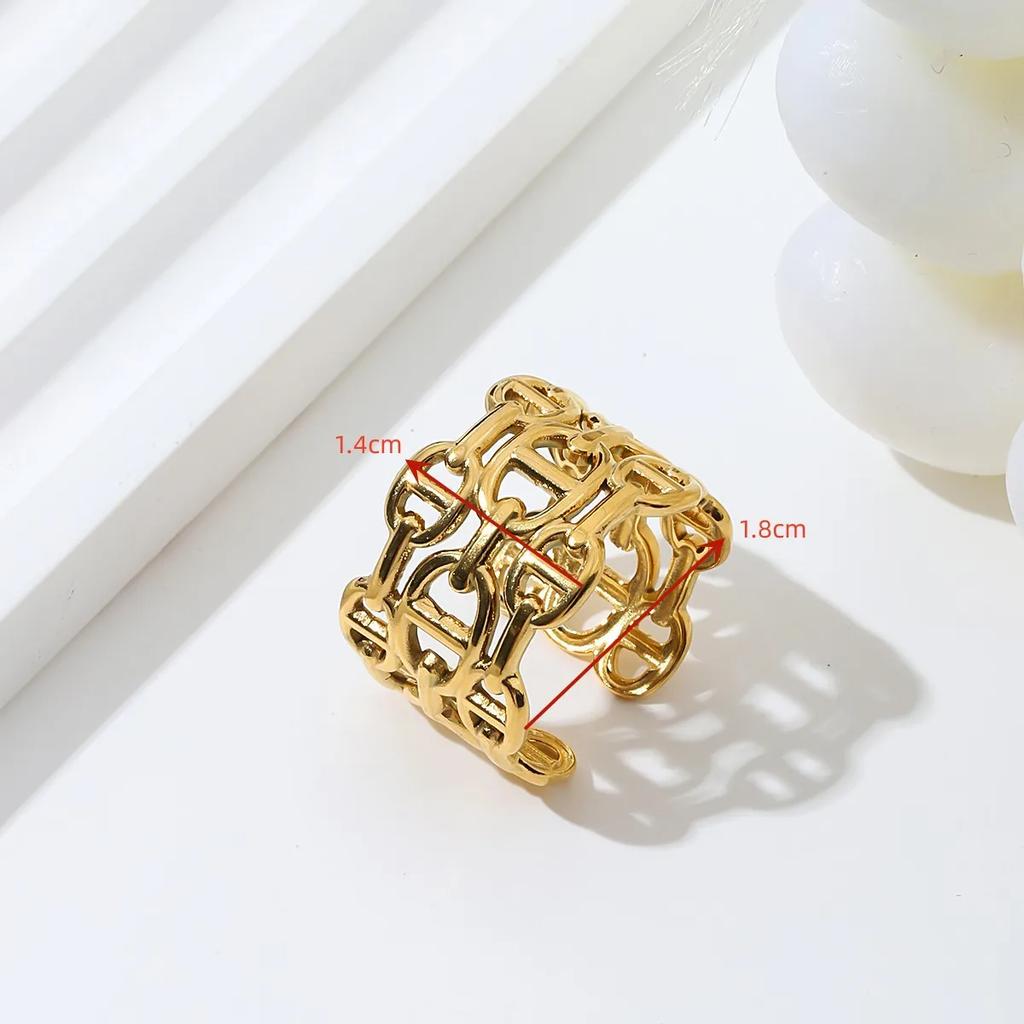 Overdreven En Modieuze Dames Open Eind Ring, Verstelbaar En Kleurecht, Een Trendy Item In Handjuwelen