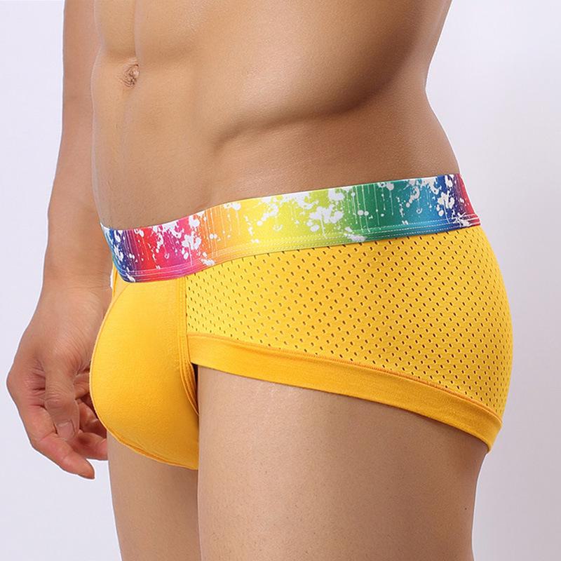 Men's Low-Waist Mesh Briefs: Breathable, Comfortable Modal, Wide-Edge Design, Anti-Squeeze, Sexy Summer Underwear for Boys