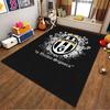 Juventus Schwarzer Blumenteppich geeignet als rutschfeste Matte für das Wohnzimmer oder das Schlafsofa