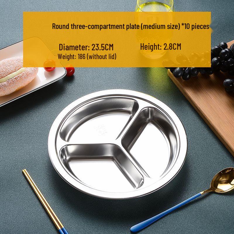 Kids Stainless Steel Divided Dinner Plate Set