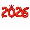 Crown 2026 Number Aluminum Foil Balloon - For Christmas & New Year Decorations, Festive Party Supplies, Christmas Decorations