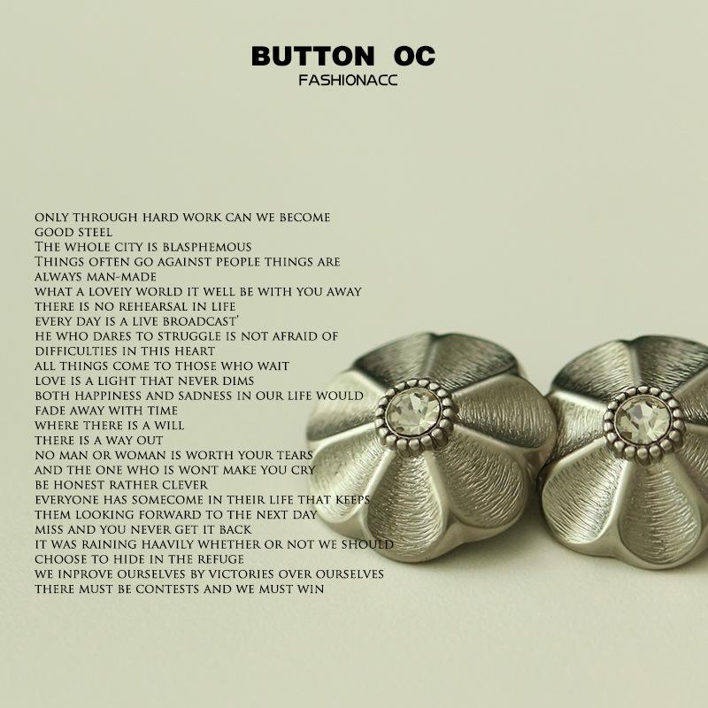 10pcs French Vintage Hepburn Style Metal Buttons Matte Gold Silver Flower Tweed Jacket Coat Decorative Buttons