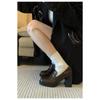 New Retro Women's Shoes High-heeled Small Leather Shoes Women's Thick-soled One-pedal Thick-heeled Single Shoes