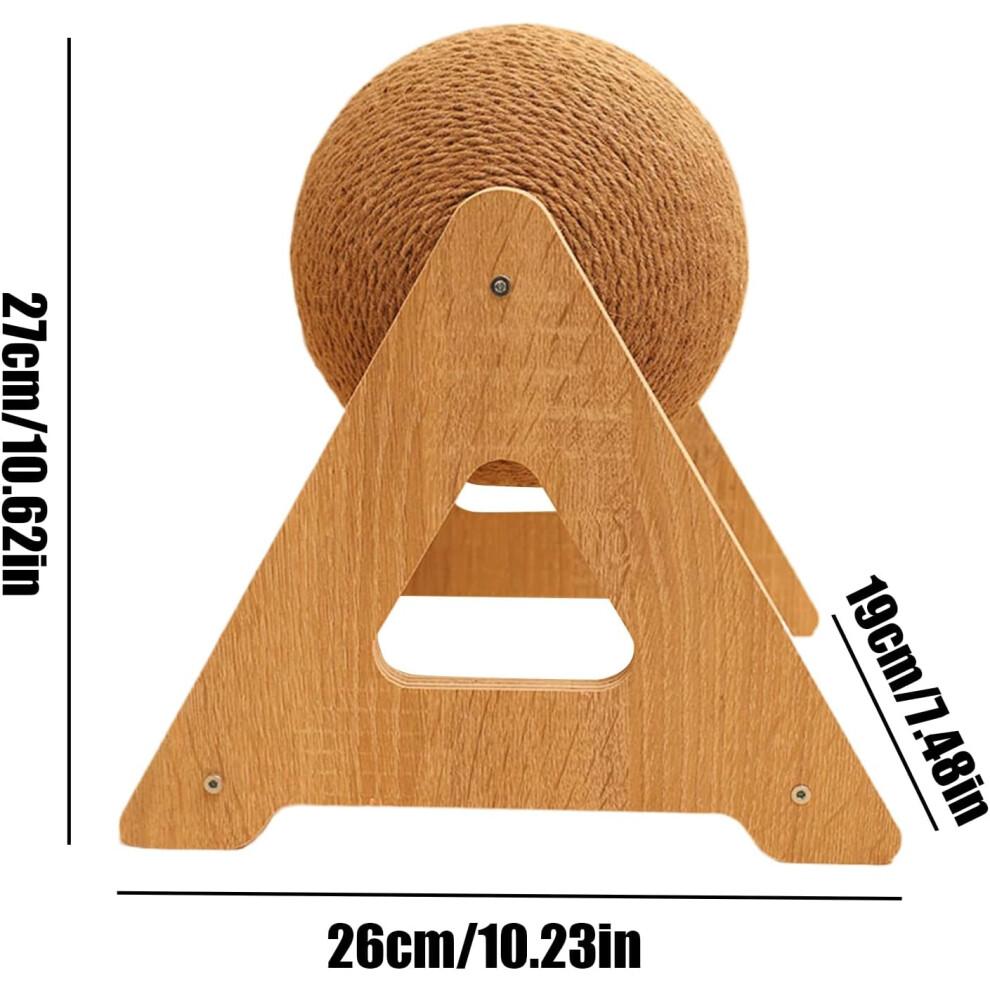 Cat Scratch Toy, Cat Scratcher Spinner Ball for Kittens, Chinchillas, Bunnies, Wood Color