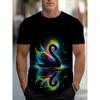 Men's T-shirt 3D Printed with Simple Gradient Fashion Trend Printing Short Sleeved Casual Summer Clothing