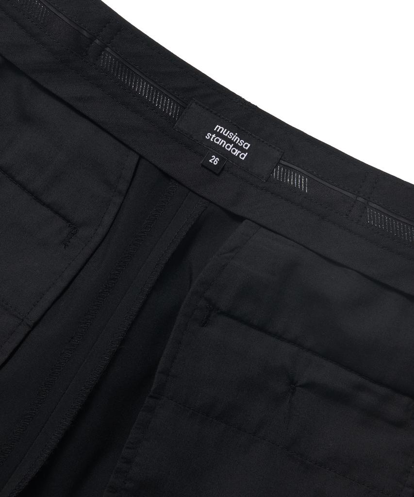 MUSINSA STANDARD WOMAN [Cooltandard] Women'S Wide Hidden Banding Slacks [Black]