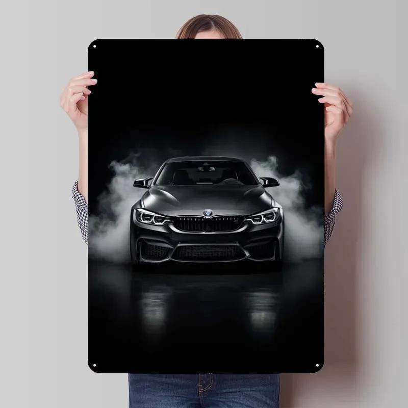 BMW Schild Oldtimer Poster Retro Metall Blechschild Plakette für Garagen Wandkunst Dekoration Kaffee Bar Vintage Heimdeko Artikel Zimmer