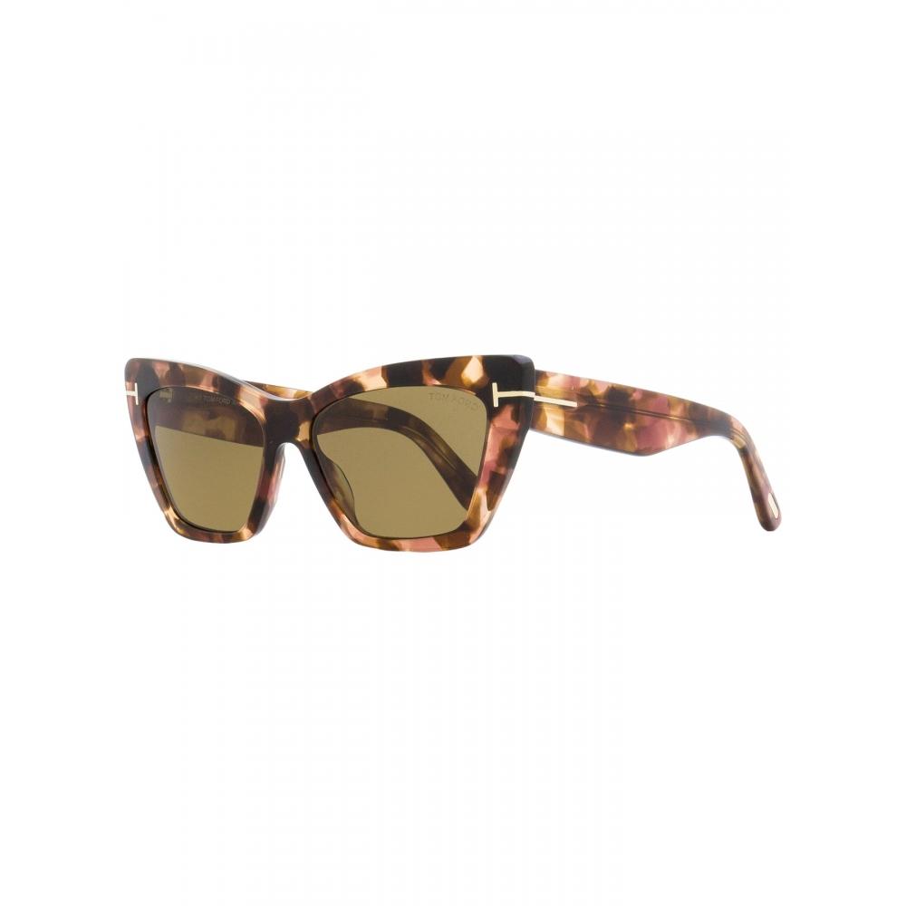 

Женские солнцезащитные очки «кошачий глаз» Tom Ford TF871 Wyatt 55J Rose Havana 56 мм