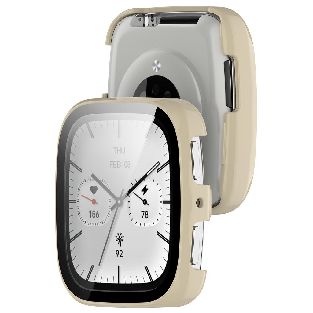 Fullt beskyttende glassdeksel for Huami Amazfit Active 2 firkantet smartklokke skjermbeskytter deksler deksel skall og herdet glassfilm