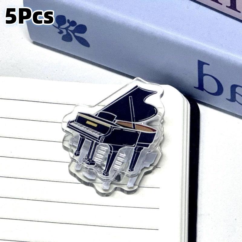 

5Pcs Music Clip Mini Clip Acrylic Secure Page Marker Piano Book Music Clip Piano Playing Aid A1