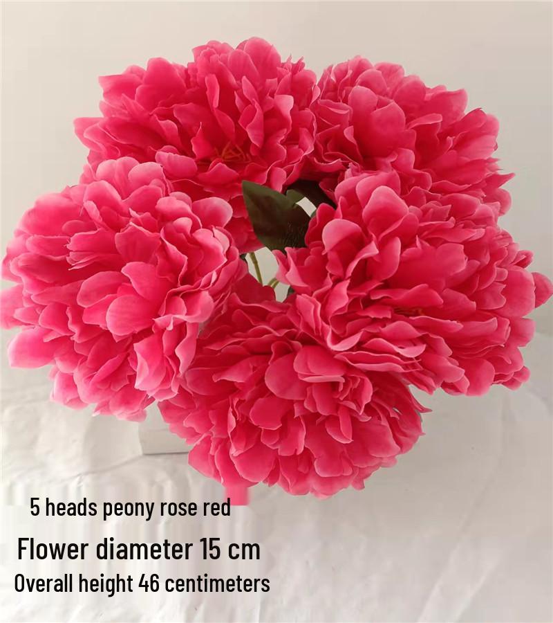 Pfingstrose Seidenblumenstrauß, 8 Köpfe - Künstliche Dekoration für Wohnzimmer & Hochzeit, Kostenloser Versand