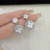 High-Quality Geometric Zircon Shell Stud Earrings: Elegant, Versatile Women's Fashion Jewelry