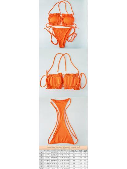 European & American Style Ruffled Bikini H2025WIS - Sexy Hollow Design Swimsuit