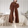 Medium and long imitation fur coat stand-up collar cotton thickened loose imitation mink coat women's light