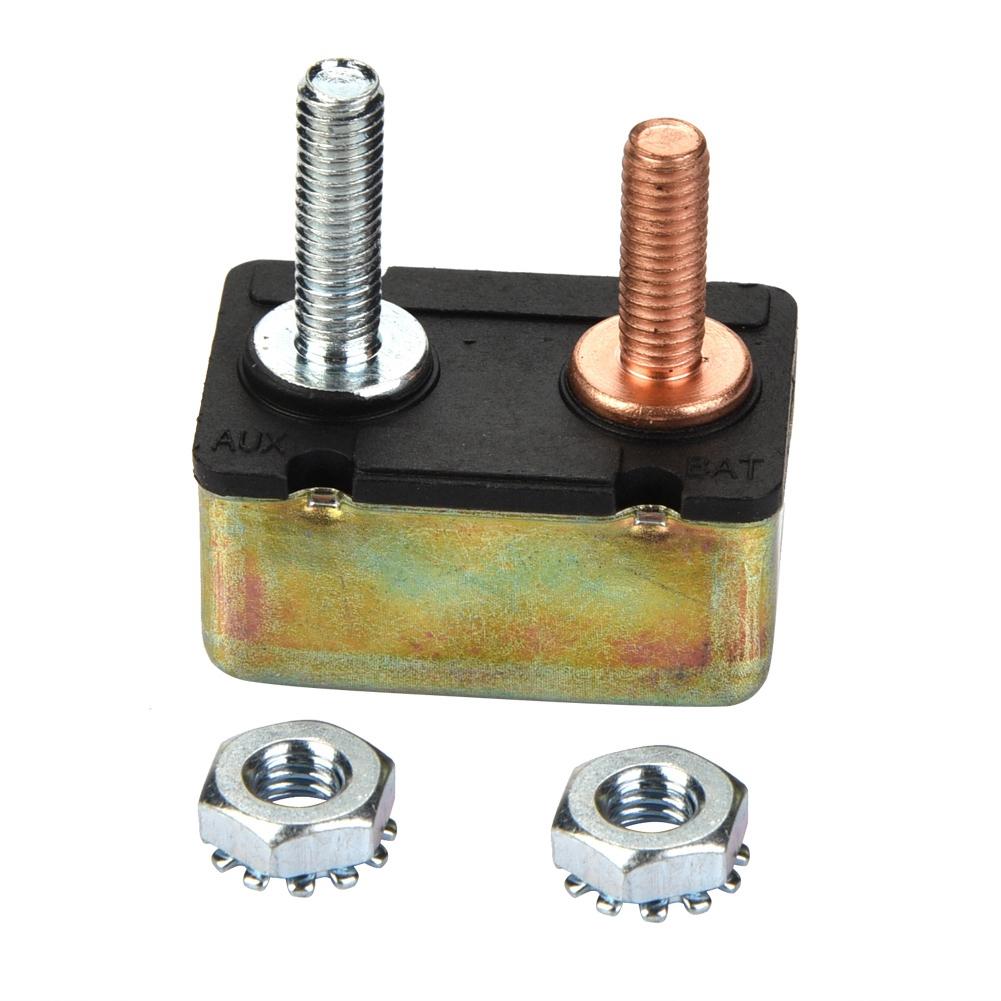 Auto Marine 12 24V Universal Automatic Fuse Reset Circuit Breaker with Metal Cover (50A)