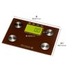Ohm Elektrisk Kroppssammansättningsmätare (Härdat glasbotten/Använder 3 AAA-batterier/Brun) HB-KG12H2-T