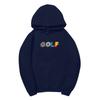Solid color fleece hooded sweater letter print men's and women's loose sports and leisure